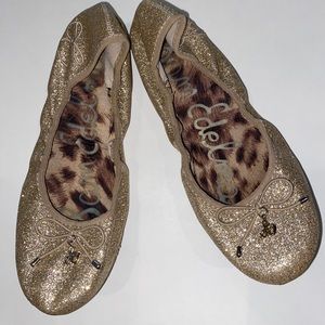 Sam Edelman 4.5 gold sparkle ballet flats girls